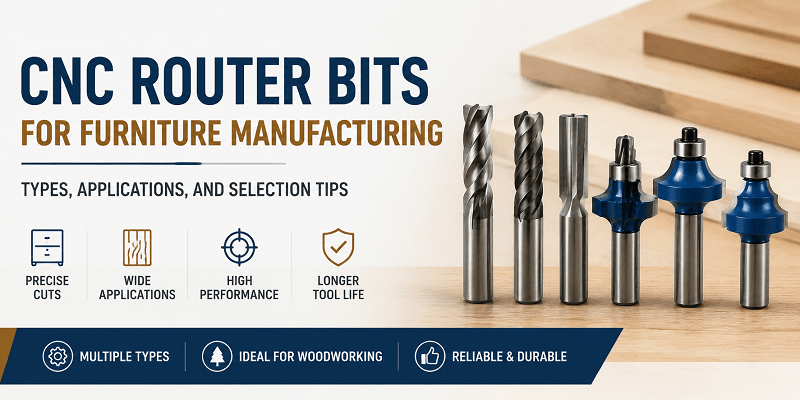 CNC Router Bits for Furniture Manufacturing Types  Selection Guide